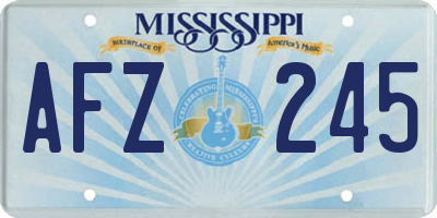 MS license plate AFZ245