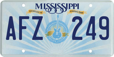 MS license plate AFZ249