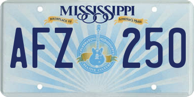 MS license plate AFZ250