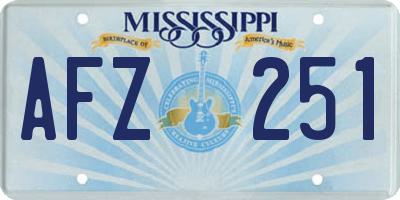 MS license plate AFZ251