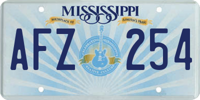 MS license plate AFZ254