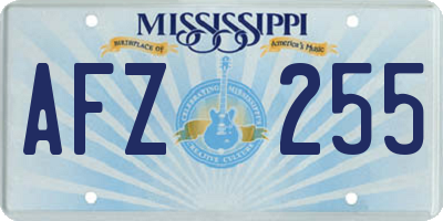 MS license plate AFZ255