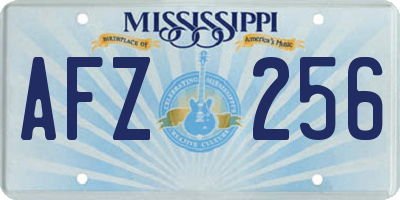 MS license plate AFZ256