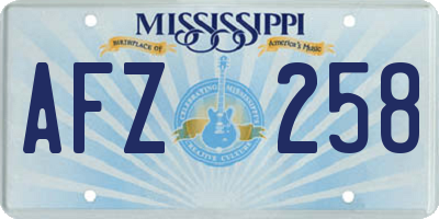 MS license plate AFZ258