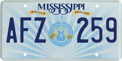 MS license plate AFZ259
