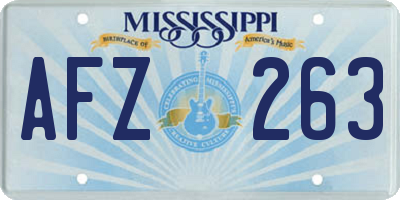 MS license plate AFZ263