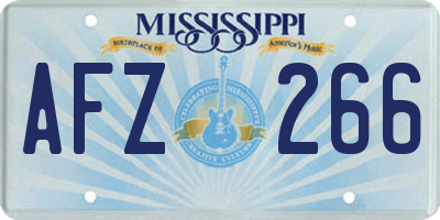 MS license plate AFZ266