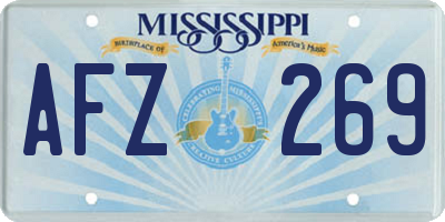 MS license plate AFZ269