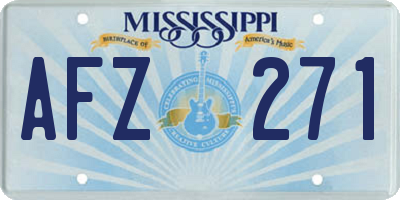 MS license plate AFZ271