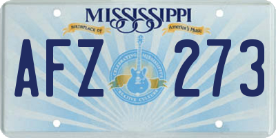 MS license plate AFZ273