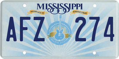 MS license plate AFZ274