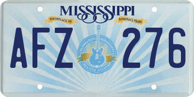 MS license plate AFZ276