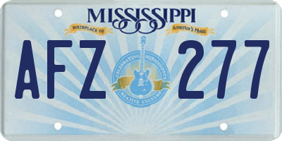 MS license plate AFZ277