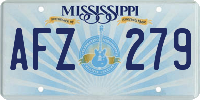 MS license plate AFZ279
