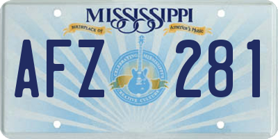 MS license plate AFZ281