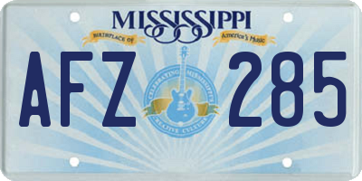 MS license plate AFZ285