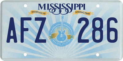 MS license plate AFZ286