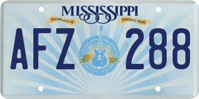 MS license plate AFZ288