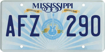 MS license plate AFZ290