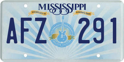 MS license plate AFZ291