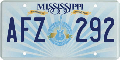 MS license plate AFZ292