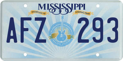 MS license plate AFZ293