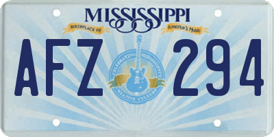 MS license plate AFZ294