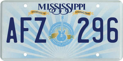 MS license plate AFZ296