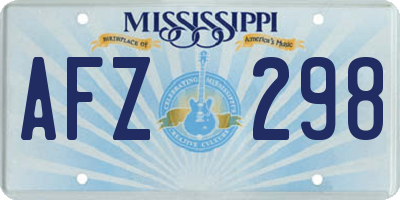 MS license plate AFZ298