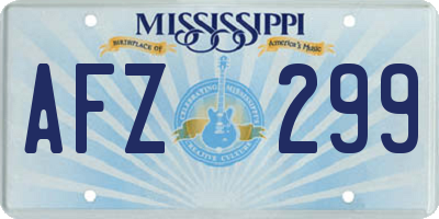 MS license plate AFZ299