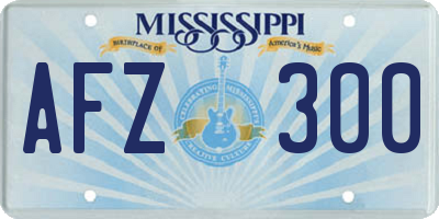 MS license plate AFZ300