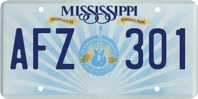 MS license plate AFZ301