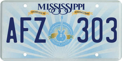 MS license plate AFZ303