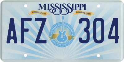 MS license plate AFZ304