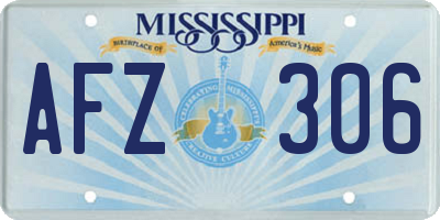 MS license plate AFZ306