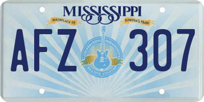 MS license plate AFZ307