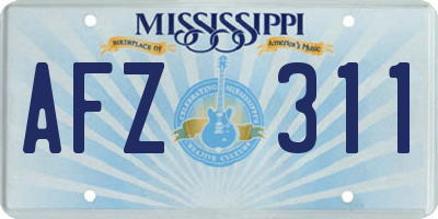 MS license plate AFZ311