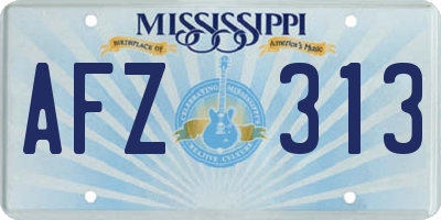 MS license plate AFZ313