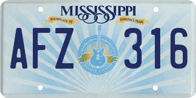 MS license plate AFZ316