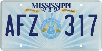 MS license plate AFZ317