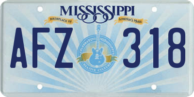 MS license plate AFZ318
