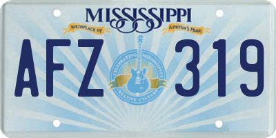 MS license plate AFZ319
