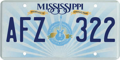 MS license plate AFZ322