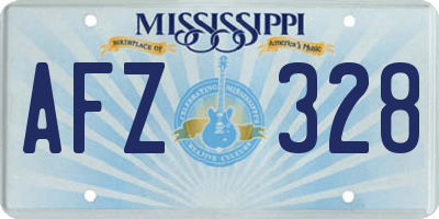 MS license plate AFZ328