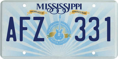 MS license plate AFZ331