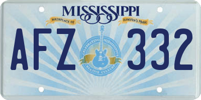 MS license plate AFZ332
