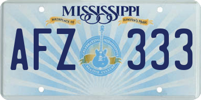MS license plate AFZ333