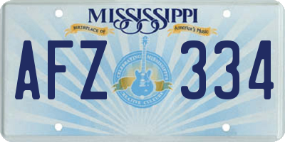 MS license plate AFZ334