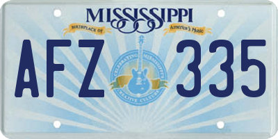 MS license plate AFZ335