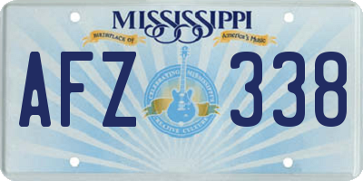 MS license plate AFZ338